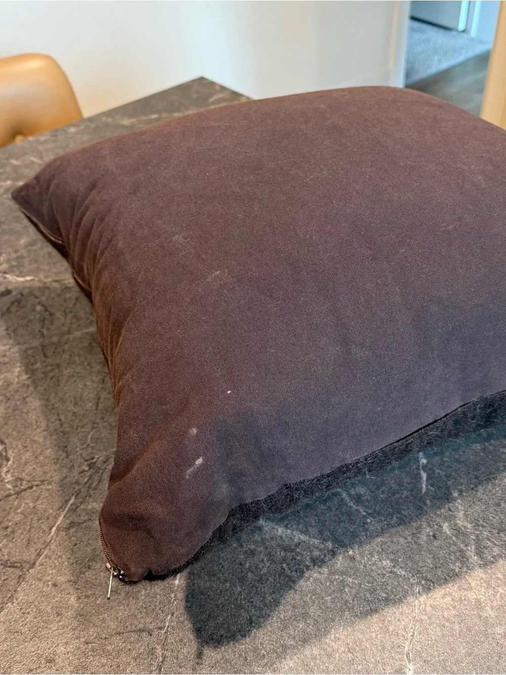 Crate & Barrel Wari throw pillow wool alpaca blend brown retro red natural 20x20